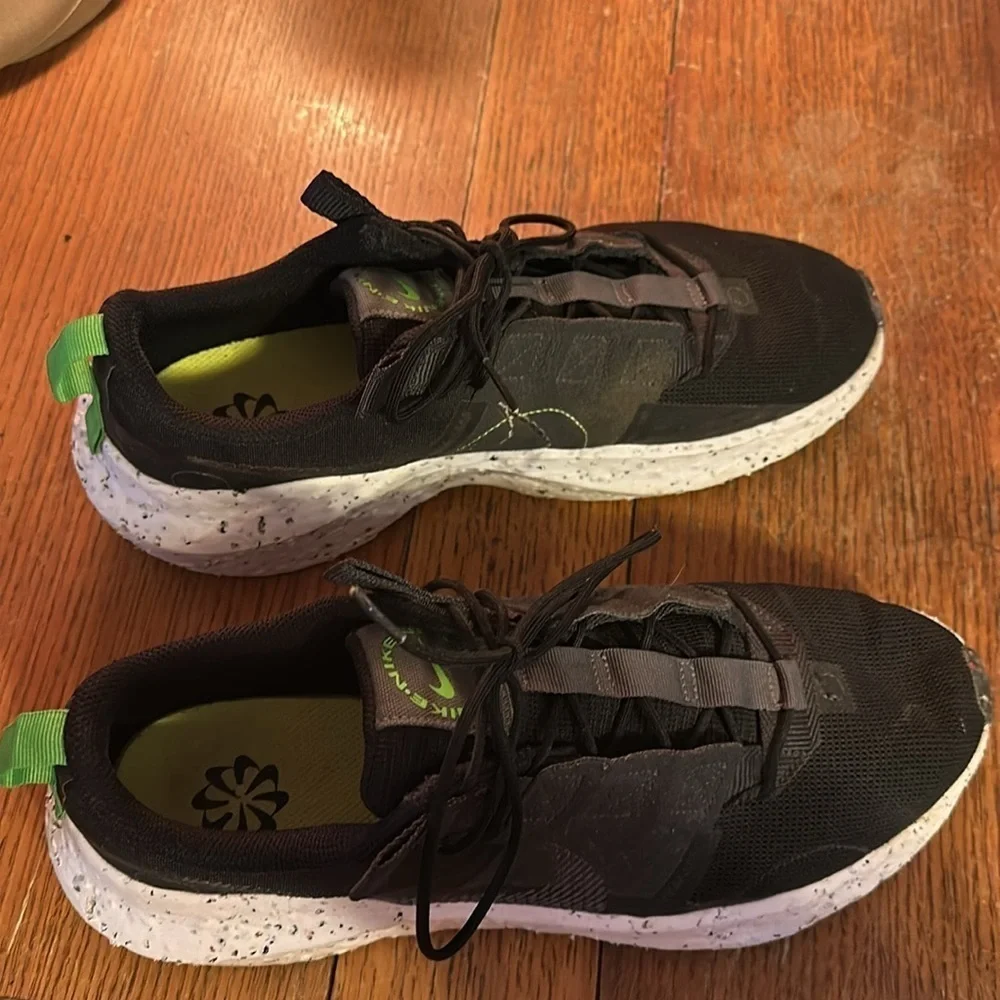 Nike Crater Impact Shoes Black Iron Gray White Green DB2477-001 Men's Size 11.5